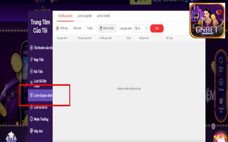 Người chơi kiểm tra lịch sử giao dịch nếu nạp tiền không thành công